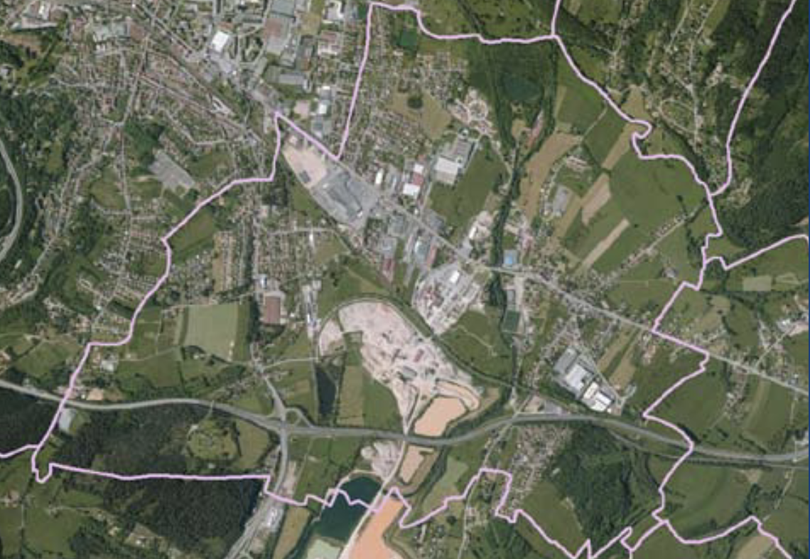 vue aérienne de la commune